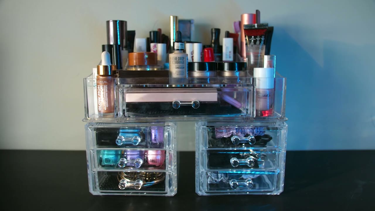 Collection of beauty and makeup products